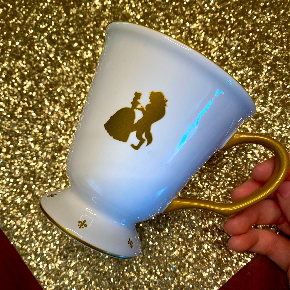 🌹Disney parks beauty and the beast glass coffee cup🌹